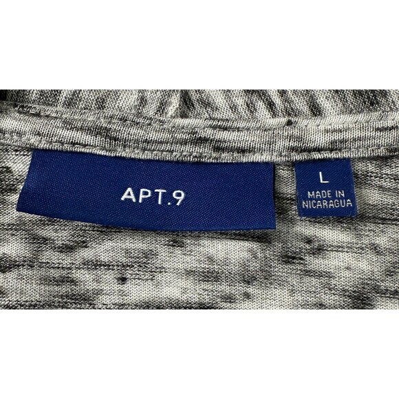 Apt. 9 Open Front Cardigan Womens Size Large Black White Lightweight Long Sleeve - Picture 3 of 7